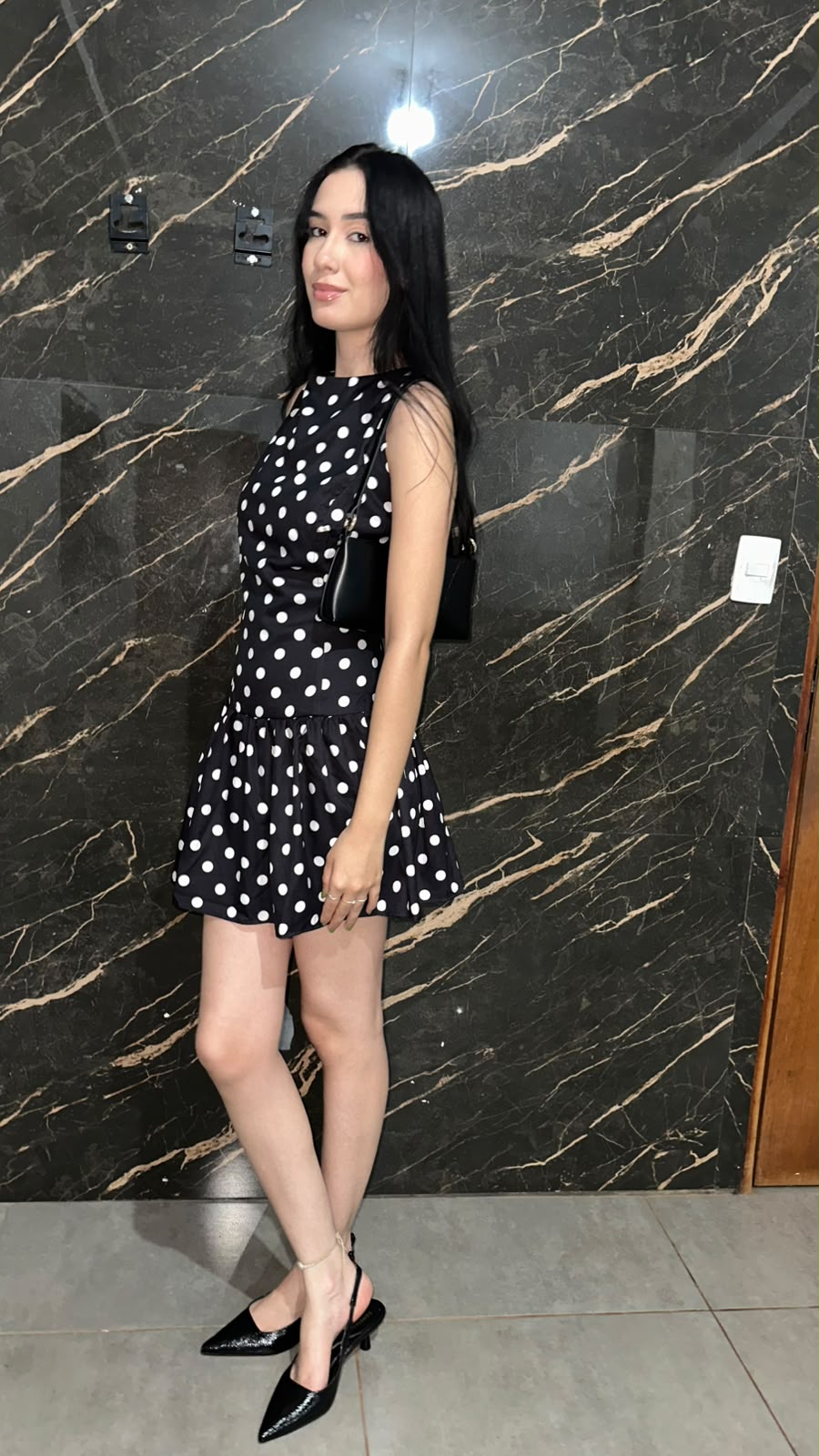 Vestido estampa poá Saory
