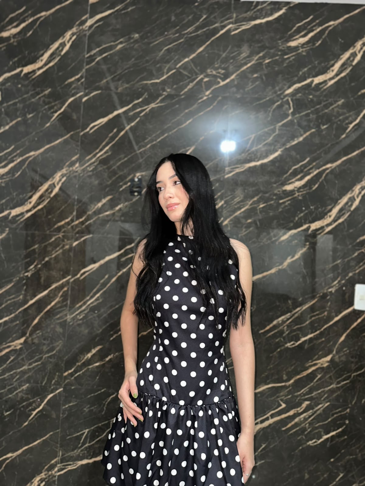 Vestido estampa poá Saory