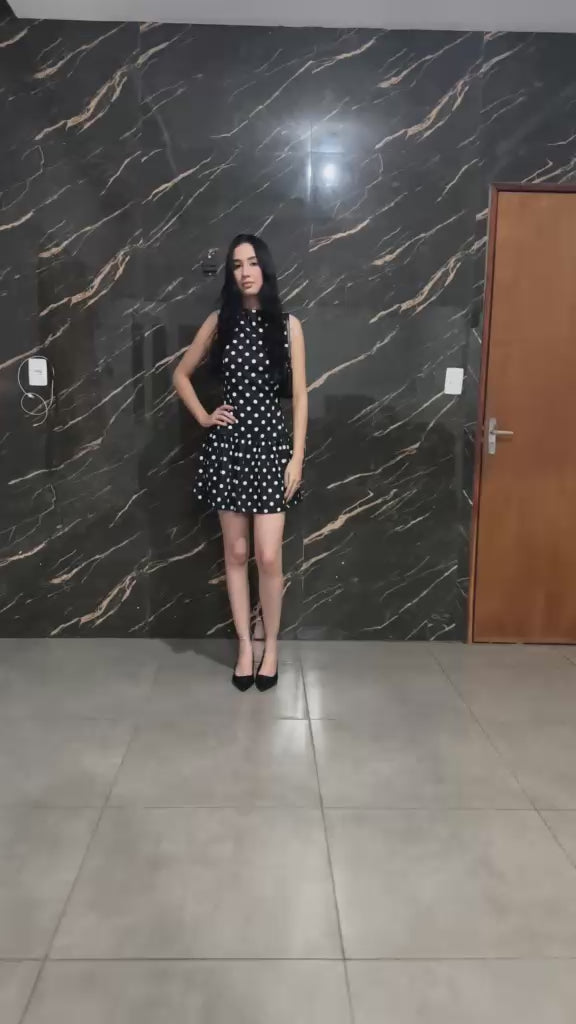 Vestido estampa poá Saory